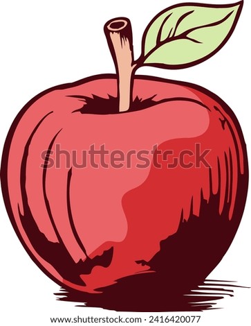 This artwork captures the essence of an apple with meticulous details, celebrating its juicy and enticing qualities