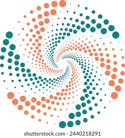 This artwork combines organic forms and geometric precision, creating a dynamic and elegant spiral vortex. The intricate details of vibrant dots guide the viewer, creating layers of depth, complexity.