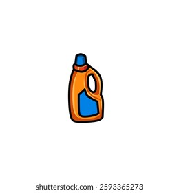 
This artwork depicts a bottle with a minimalist and elegant vector design, with bright and contrasting colors.