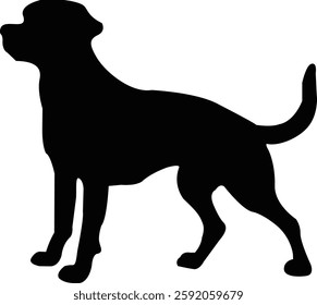This artwork is digitally enhanced using AI and manually edited for quality. Dog silhouette