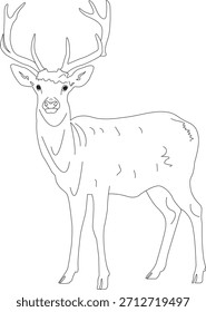 Esta obra de arte presenta una ilustración de ciervo generada por IA bellamente diseñada en un estilo de arte lineal limpio y elegante. Los trazos mínimos resaltan la postura elegante y la belleza natural de la 