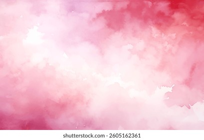 This artwork features a vibrant watercolor vector background with soft pink and red shades, creating a smooth blending effect. The abstract design is ideal for creative projects
