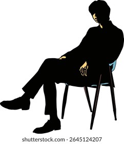 This artwork is ideal for use in editorial content, mental health campaigns, social commentary, or modern lifestyle concepts. The faceless design offers versatility for abstract and conceptual use.