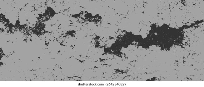 Esta arte mostra um fundo cinza preenchido com rachaduras intrincadas e padrões ásperos, destacando a beleza não refinada das texturas. A interação entre luz e sombra aumenta a profundidade.
