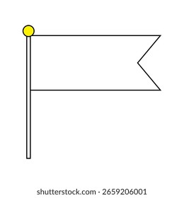 This artwork shows a flag design with a yellow ball on a pole