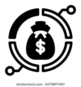 This Asset management icon is suitable for Financial consulting, accounting, economic, etc.