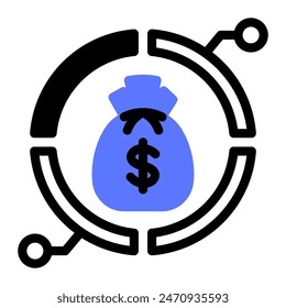 This Asset management icon is suitable for Financial consulting, accounting, economic, etc.