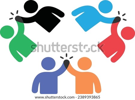 This asset symbolizes unity, collaboration and teamwork. Great for team building materials, diversity campaigns, and community-related designs.