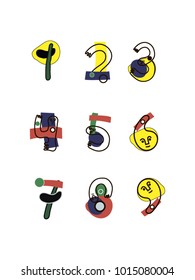 This is an associative number of digits using multiple colors as an accent