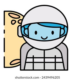 This Astronaut icon is suitable for Profession, occupation, job, avatar, etc.
