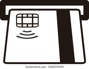 This is an ATM card operation image icon illustration.