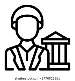Este icono de abogado es adecuado para consultoría financiera, contabilidad, economía, etc.
