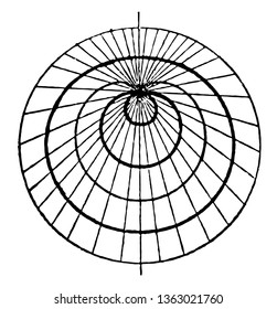 This attractive image shows Pascal's volute lines that bend gently, vintage line drawing or engraving illustration.