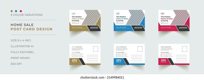 This is a Attractive Post Card Templates. All main elements are editable and customizable. creative and modern post card template...
