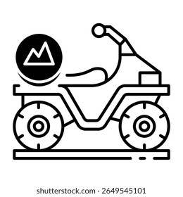 This ATV (All Terrain Vehicle) icon is suitable for Transportation, Travel and Tourism, etc