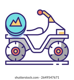 This ATV (All Terrain Vehicle) icon is suitable for Transportation, Travel and Tourism, etc