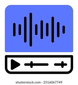 Este icono de ondas de audio es adecuado para música, instrumentos musicales, entretenimiento y multimedia, etc.