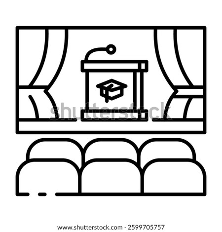 This Auditorium icon is suitable for School, College, Education, etc