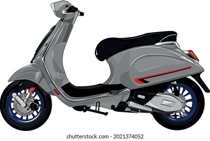 Este vector automático de moto es muy lindo y adorable entre los jóvenes, con un diseño clásico y moderno.
