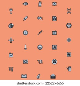 Este paquete de iconos para automóviles. consta de muchas formas en el paquete