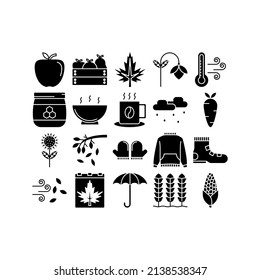 this is autumn icon set using solid style