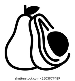 Este icono de aguacate es adecuado para tiendas de comestibles, compras, comercio electrónico, etc.