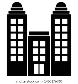 This awesome Black Building Glyph icon for your design and other uses