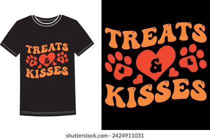 Esto es impresionante Tratamientos besos t-shirt diseño perro día de San Valentín t-shirt diseño vector 