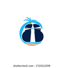 esta es una plantilla de logo de concepto de letra B y playa