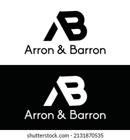 This is a A and B letter combine initial letter logo.Arron and Barron name demo logo.CMYK 300 dpi print ready vector file