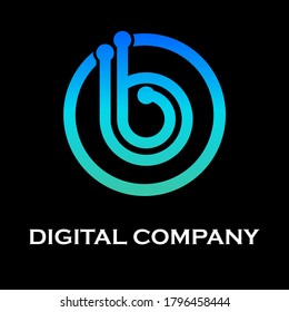This is b letter techno logo design template illustration