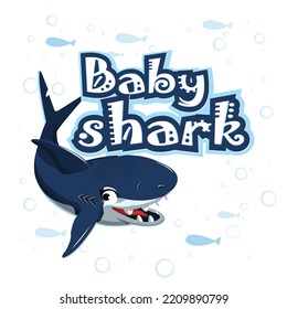 this is a Baby shark shop kid logo design 