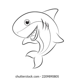 this is a Baby shark shop kid logo design 