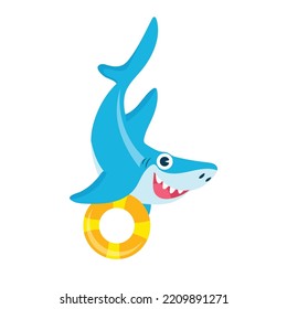this is a Baby shark shop kid logo design 