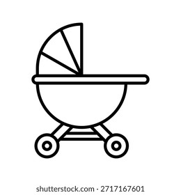 Este es un icono de cochecito de bebé, uno de los iconos del conjunto de iconos del día internacional de los niños.