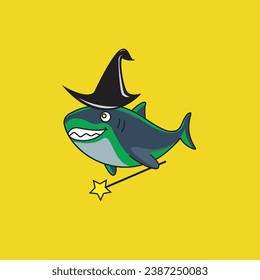 this is a baby witch shark vector