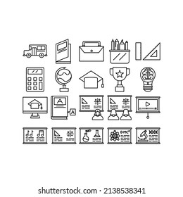 esto vuelve al conjunto de iconos de la escuela utilizando el estilo de esquema