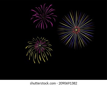 This is a background with a beautiful colorful fireworks theme at night