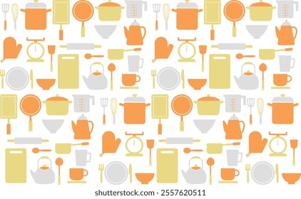 This is a background with a cooking utensil motif.