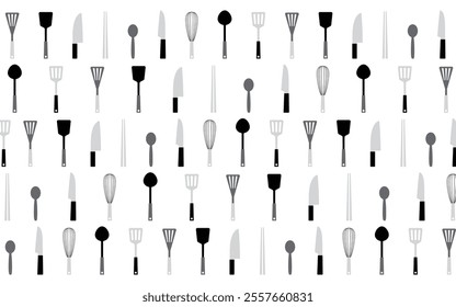 This is a background with a cooking utensil motif.