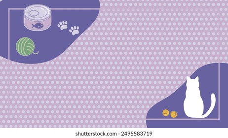 This is a background frame illustration of a cat in a mellow atmosphere.