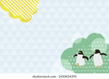This is a background frame illustration of a cool penguin.