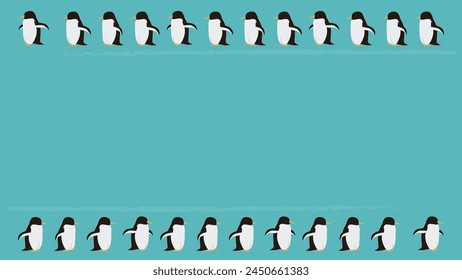 This is a background frame illustration of a cool penguin.