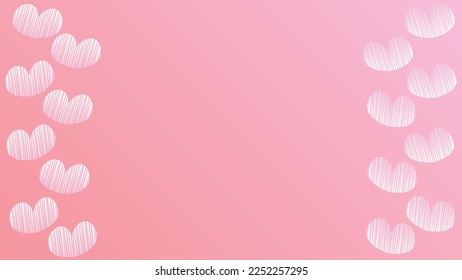 This is background frame illustration pretty gradient heart floating in the sky 