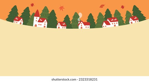 This is a background illustration of an autumn cityscape