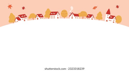 This is a background illustration of an autumn cityscape