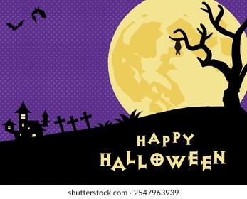 Esta es una ilustración de fondo para un Anuncio con varios elementos de Halloween.