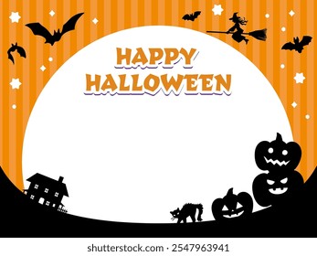 This is a background illustration for a banner with various Halloween items.