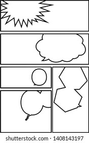 This is a background illustration of a cartoon piece frame with a speech bubble.