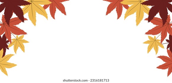 This is a background illustration frame of a falling leaf with a motif of autumn leaves.